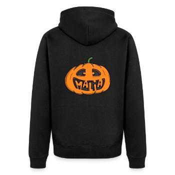 Malia Halloween Kürbis - Unisex Premium Bio Zip Hoodie - Schwarz - Hinten - Nico (187cm)