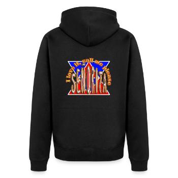 I lvoe it call me please senorita - Unisex Premium Organic Zip Hoodie - black - Back - Nico (187cm)