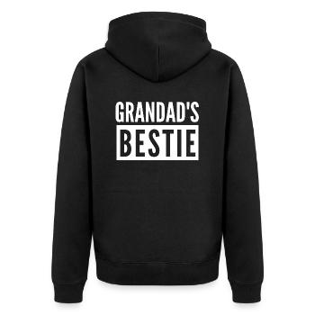 GRANDAD'S BESTIE - Unisex Premium Organic Zip Hoodie - black - Back - Nico (187cm)