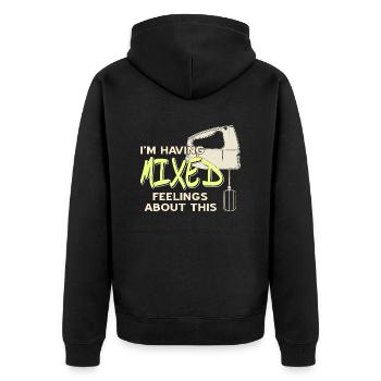 J’ai des sentiments mitigés à propos de cette cuisson rétro - Veste à capuche bio Premium Unisexe - noir - Dos - Nico (187cm)