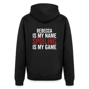 Rebecca est mon nom Spoiling est mon jeu - Veste à capuche bio Premium Unisexe - noir - Dos - Nico (187cm)