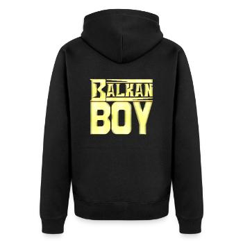 Balkan Kroatien Bosnien Serbien juge exyu boy boys - Unisex Premium Bio Zip Hoodie - Schwarz - Hinten - Nico (187cm)