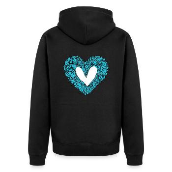 Herz Symbol Liebe süß Herzen rosa Zeichnung 8 - Unisex Premium Bio Zip Hoodie - Schwarz - Hinten - Nico (187cm)