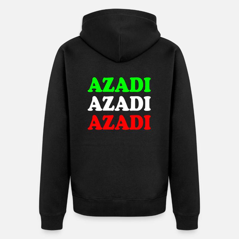 Azadi - Unisex Premium Bio Zip Hoodie - Schwarz