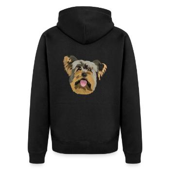 Yorkshire Terrier Yorkie Dog Cadeau - Veste à capuche bio Premium Unisexe - noir - Dos - Nico (187cm)