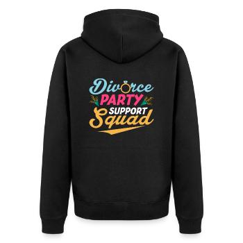 Divorce Party Support Squad Divorcee Ex-Wife Women - Unisex Premium Organic Zip Hoodie - black - Back - Nico (187cm)