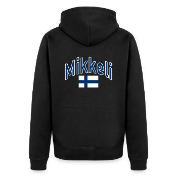 Mikkeli Drapeau finlandais - Veste à capuche bio Premium Unisexe - noir - Dos - Nico (187cm)