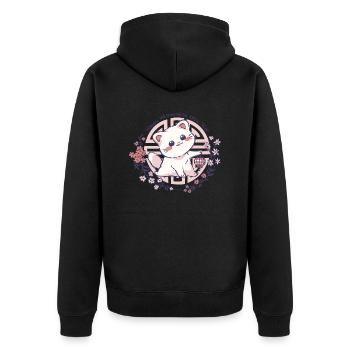 Fleurs de chat du Nouvel An vietnamien I Cadeau - Veste à capuche bio Premium Unisexe - noir - Dos - Nico (187cm)