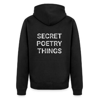 Secret Poetry Things - Unisex Premium Organic Zip Hoodie - black - Back - Nico (187cm)