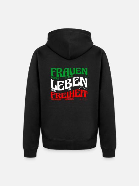 Women Life Freedom, - Unisex Premium Organic Zip Hoodie - black