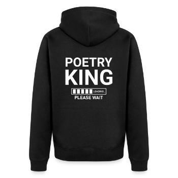 Poetry King Loading Please Wait - Unisex Premium Organic Zip Hoodie - black - Back - Nico (187cm)