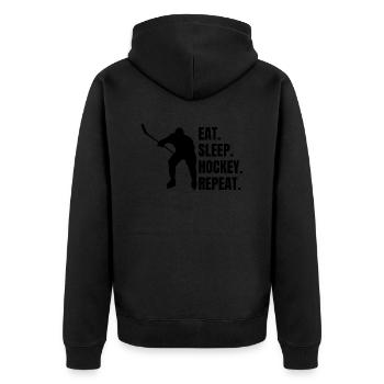 Cadeau de hockey sur glace Sports d'hiver Équipe de hockey sur glace - Veste à capuche bio Premium Unisexe - noir - Dos - Nico (187cm)