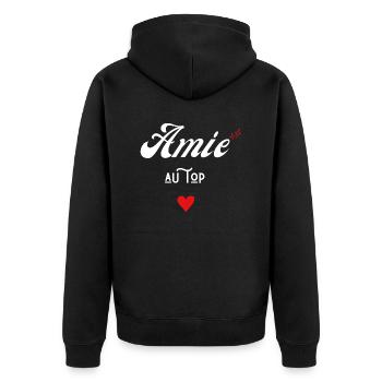 amie au top idée cadeau - Veste à capuche bio Premium Unisexe - noir - Dos - Nico (187cm)