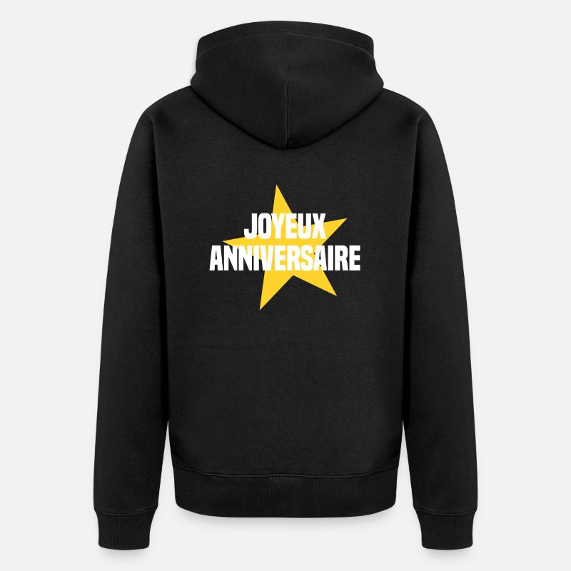 Joyeux anniversaire étoile - Veste à capuche bio Premium Unisexe - noir