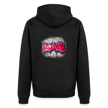 Amour graffiti - Veste à capuche bio Premium Unisexe - noir - Dos - Nico (187cm)