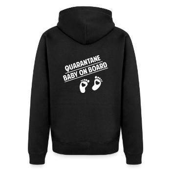 Pregnancy Baby Shower Babyshower Boy Girl - Unisex Premium Organic Zip Hoodie - black - Back - Nico (187cm)