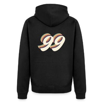 99th anniversary vintage - Unisex Premium Organic Zip Hoodie - black - Back - Nico (187cm)