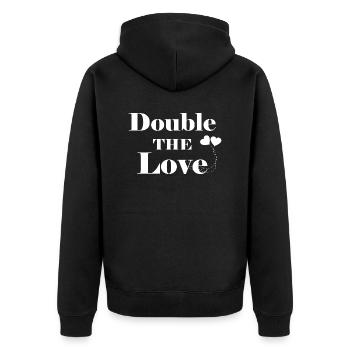 Schwangerschaft Babyparty Babyshower Boy Girl - Unisex Premium Bio Zip Hoodie - Schwarz - Hinten - Nico (187cm)