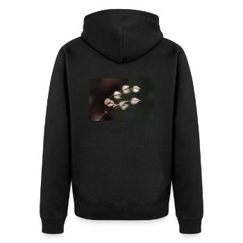 Trockenblume - Unisex Premium Bio Zip Hoodie - Schwarz - Hinten - Nico (187cm)