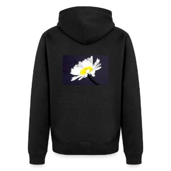 Margarite - Unisex Premium Bio Zip Hoodie - Schwarz - Hinten - Nico (187cm)