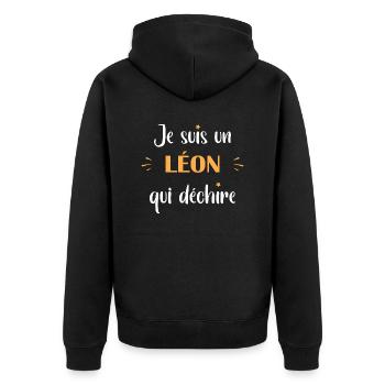 Je suis un Léon - Veste à capuche bio Premium Unisexe - noir - Dos - Nico (187cm)