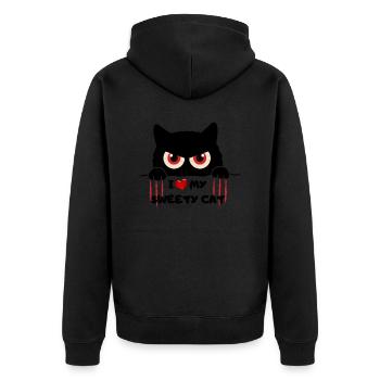 J’AIME MON CHAT CHÉRI - Veste à capuche bio Premium Unisexe - noir - Dos - Nico (187cm)
