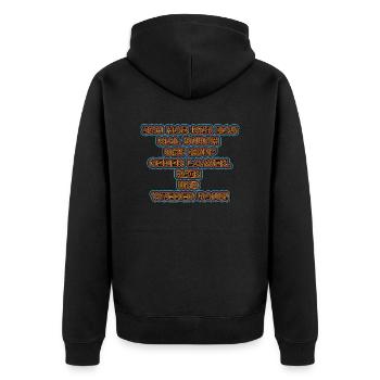 witziges Nicht-Nachdenken-Design / lustige Sprüche - Unisex Premium Bio Zip Hoodie - Schwarz - Hinten - Nico (187cm)