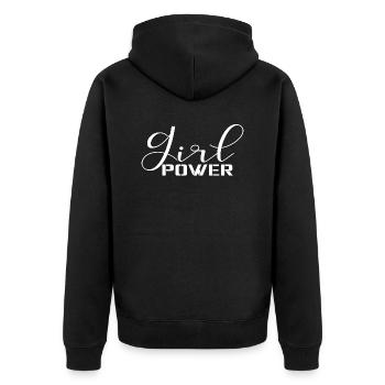 Girl Power Feminist Students GRL PWR Women - Unisex Premium Organic Zip Hoodie - black - Back - Nico (187cm)