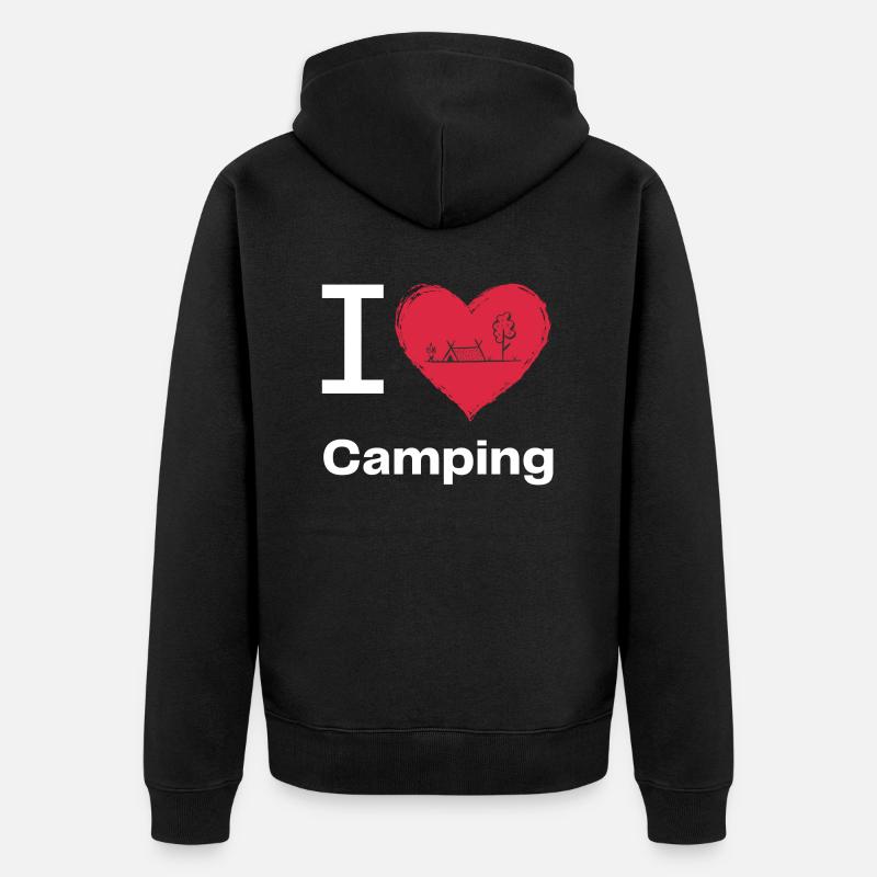 J’ADORE le camping - Veste à capuche bio Premium Unisexe - noir