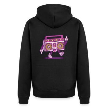 Style radio rétro mignon - Veste à capuche bio Premium Unisexe - noir - Dos - Nico (187cm)