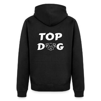 TOP DOG - Unisex Premium Organic Zip Hoodie - black - Back - Nico (187cm)