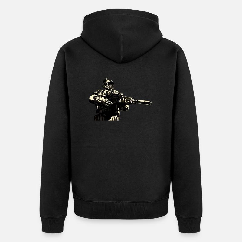 Zombie Monster Wariors Soladat Horror Skull Dead - Veste à capuche bio Premium Unisexe - noir