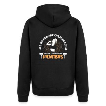 All Women Are Created Equal Then A Few Become Pain - Unisex Premium Bio Zip Hoodie - Schwarz - Hinten - Nico (187cm)