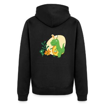 Osterhasen T-Rex - Unisex Premium Bio Zip Hoodie - Schwarz - Hinten - Nico (187cm)