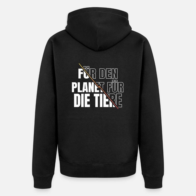 veganes essen statement spruch fleischlos - Unisex Premium Bio Zip Hoodie - Schwarz