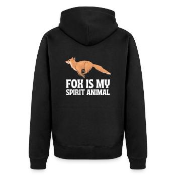 Fox Is My Spirit Animal - Unisex Premium Organic Zip Hoodie - black - Back - Nico (187cm)