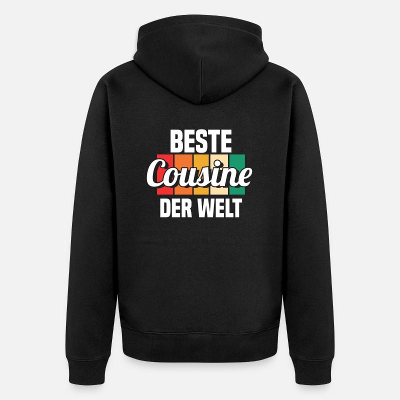 Bester Cousinee - Unisex Premium Bio Zip Hoodie - Schwarz