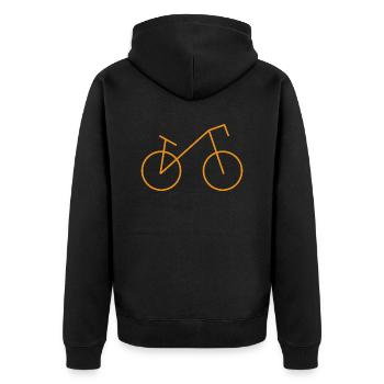 Fahrrad - Unisex Premium Bio Zip Hoodie - Schwarz - Hinten - Nico (187cm)