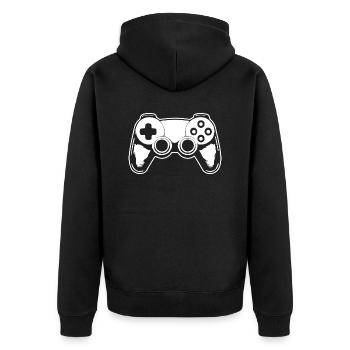 Manette de jeu de jeux vidéo - Veste à capuche bio Premium Unisexe - noir - Dos - Nico (187cm)