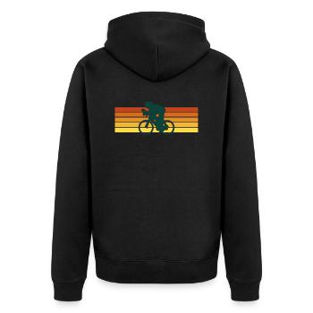 Fahrrad - Unisex Premium Bio Zip Hoodie - Schwarz - Hinten - Nico (187cm)