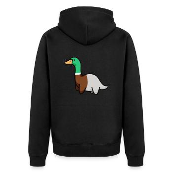 hugadino duck dino, cute dinosaur - Unisex Premium Organic Zip Hoodie - black - Back - Nico (187cm)