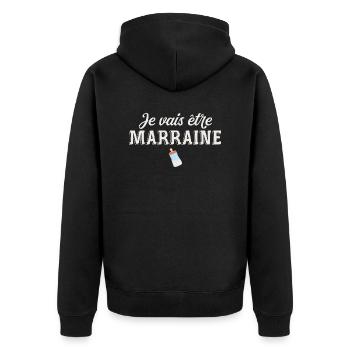 Je vais être marraine / future marraine - Veste à capuche bio Premium Unisexe - noir - Dos - Nico (187cm)
