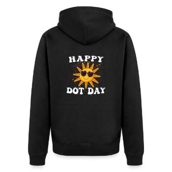 International Dot Day Retro Groovy Women Men Boys - Unisex Premium Organic Zip Hoodie - black - Back - Nico (187cm)