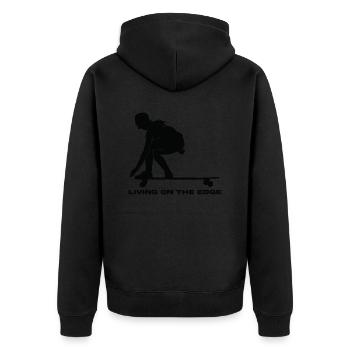 Skateboarder Sport Skater - Unisex Premium Bio Zip Hoodie - Schwarz - Hinten - Nico (187cm)