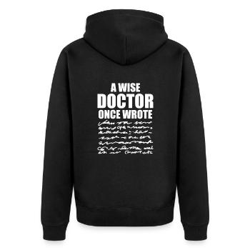 Un médecin sage a écrit un jour, drôle de cadeau de médecin - Veste à capuche bio Premium Unisexe - noir - Dos - Nico (187cm)