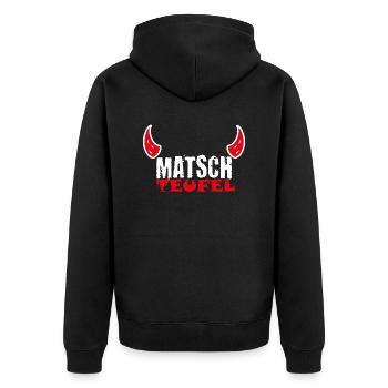 Muddy run shirt Teamshirt Matsch mud Lauf Schlamm - Unisex Premium Bio Zip Hoodie - Schwarz - Hinten - Nico (187cm)