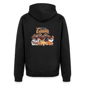 équipe famille chien pirate enterrement de vie de jeune fille père - Veste à capuche bio Premium Unisexe - noir - Dos - Nico (187cm)