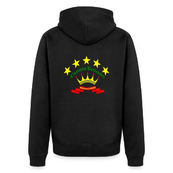 Canneo Ermano - Unisex Premium Bio Zip Hoodie - Schwarz - Hinten - Nico (187cm)