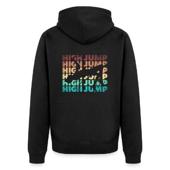 Saut en hauteur Sauteur Athlétisme Haut - Veste à capuche bio Premium Unisexe - noir - Dos - Nico (187cm)
