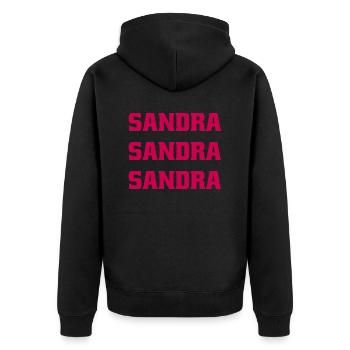 Sandra Birthday Gifts - Unisex Premium Organic Zip Hoodie - black - Back - Nico (187cm)